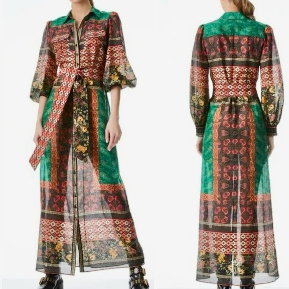 Alice + Olivia Beverly Button Front Maxi Dress - XS